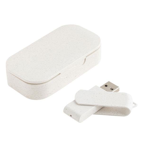 Memória USB de 32GB com caixa em fibra de trigo USBoxy