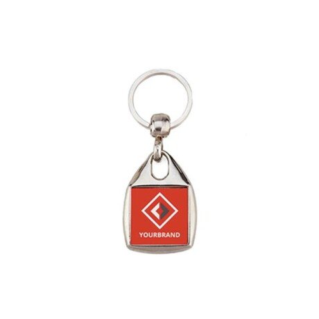 Porta-chaves MF-25D quadrado com 2 faces, metal MF-25 D