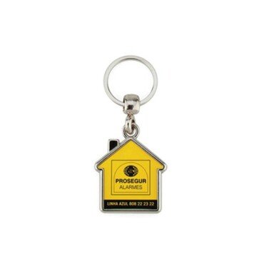 Porta-chaves MY-D formato casa com 2 faces, metal MY-D
