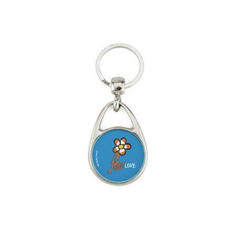 Porta-chaves MS-30D formato gota com 2 faces, metal MS-30
