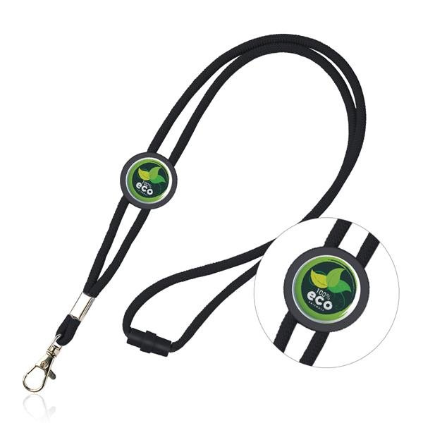 Lanyard tubular em poliéster com ajuste e mosquetão Saffy - Image 4