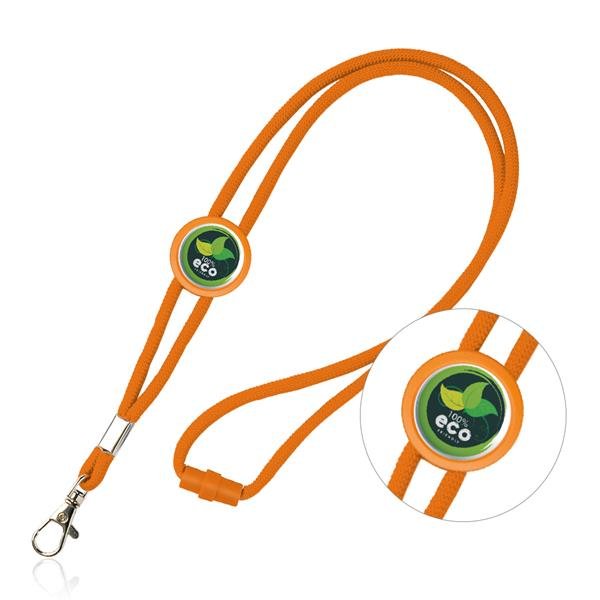 Lanyard tubular em poliéster com ajuste e mosquetão Saffy - Image 5