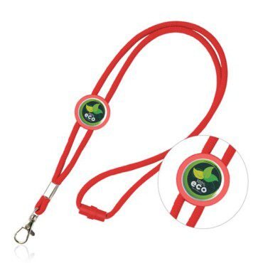 Lanyard tubular em poliéster com ajuste e mosquetão Saffy