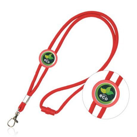 Lanyard tubular em poliéster com ajuste e mosquetão Saffy