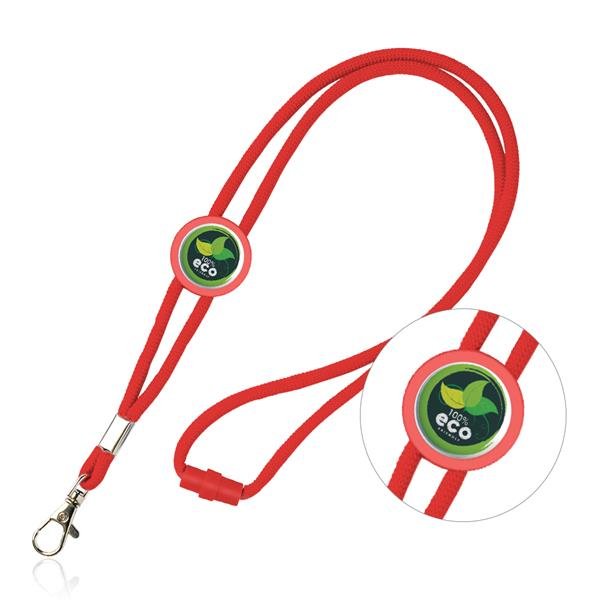 Lanyard tubular em poliéster com ajuste e mosquetão Saffy