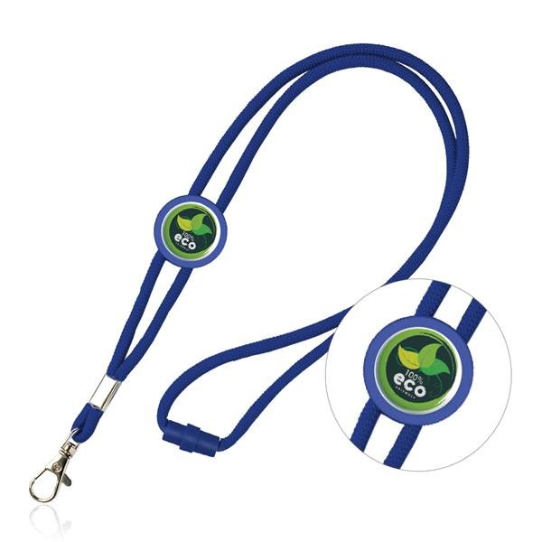Lanyard tubular em poliéster com ajuste e mosquetão Saffy - Image 3