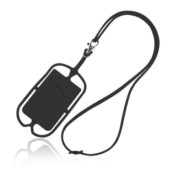 Lanyard em silicone, com porta cartões Lancy - Image 3