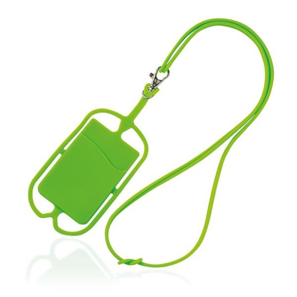 Lanyard em silicone, com porta cartões Lancy - Image 4