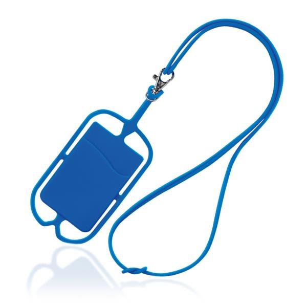 Lanyard em silicone, com porta cartões Lancy - Image 5