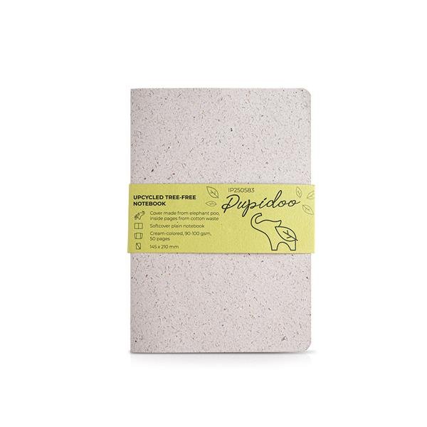 Bloco A5 com capa de matéria orgânica de elefante Pupidoo