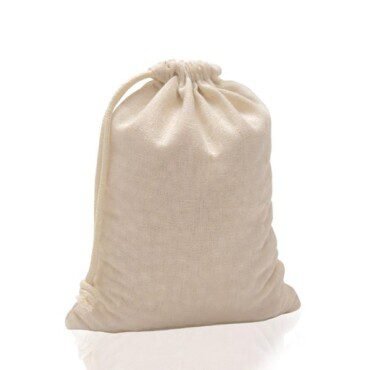 Saco 100% algodão 180g, com atilhos Cottoncord180