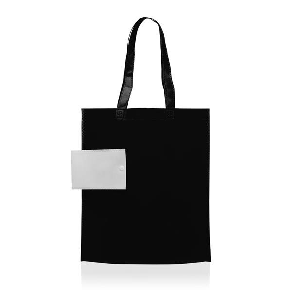 Saco dobrável em TNT 80g, com botão Foldbag