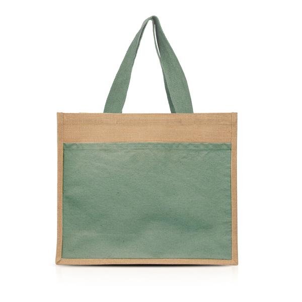 Saco em juta com bolsa frontal 100% algodão SunSet - Image 2