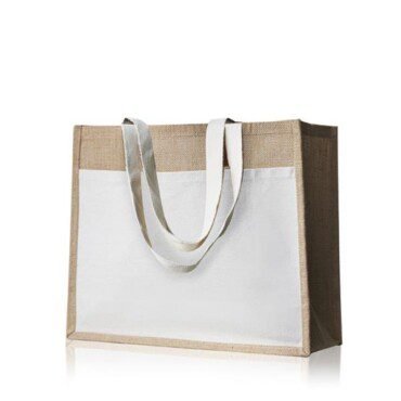 Saco em juta com bolsa frontal 100% algodão SunSet