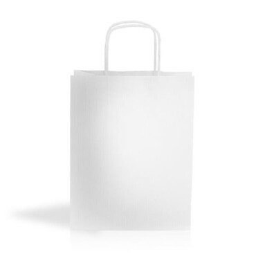 Saco papel kraft 90g/m2 18X24X8cm - branco WKraft02