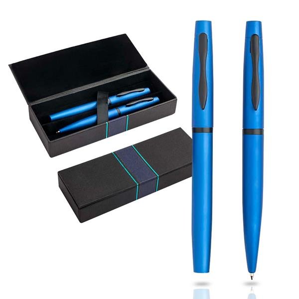 Conjunto de esferográfica e roller em metal, estojo de oferta Mety - Image 3