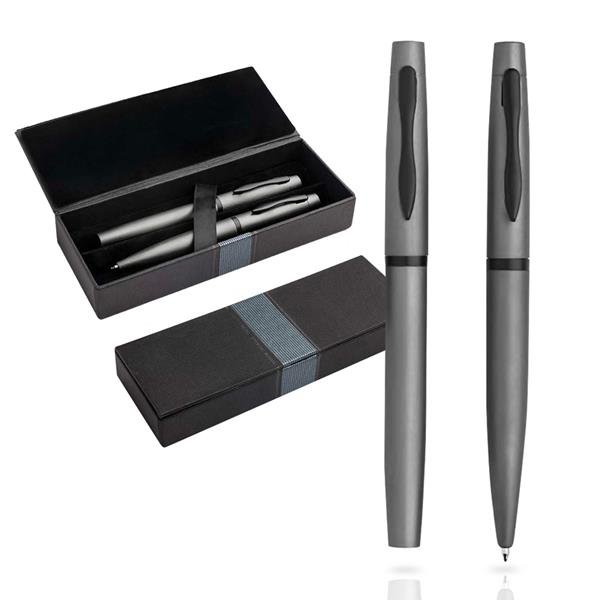 Conjunto de esferográfica e roller em metal, estojo de oferta Mety - Image 2