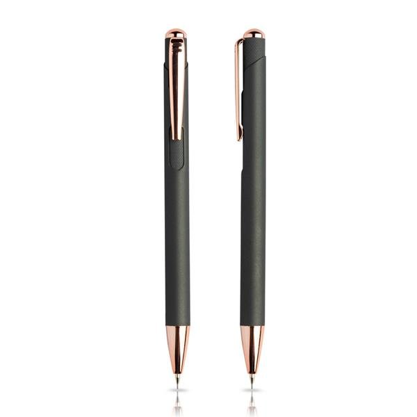 Conjunto de esferográfica e lapiseira em metal, estojo de oferta Writz Set