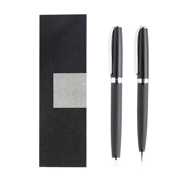 Conjunto de roller e esferográfica em metal,estojo de oferta Kingdom