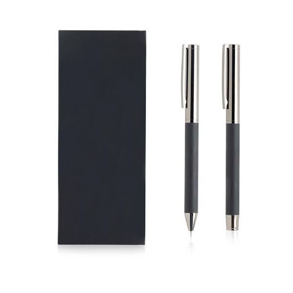 Conjunto de roller e esferográfica em metal,estojo de oferta Kalel