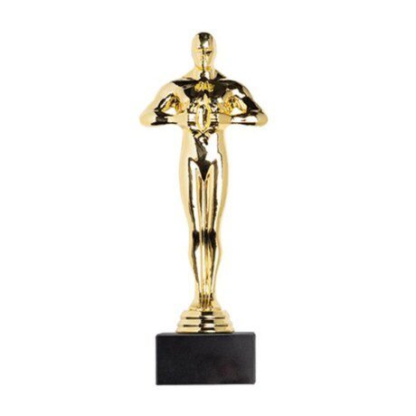 Troféu estatueta dourada, com base em mármore Harmon