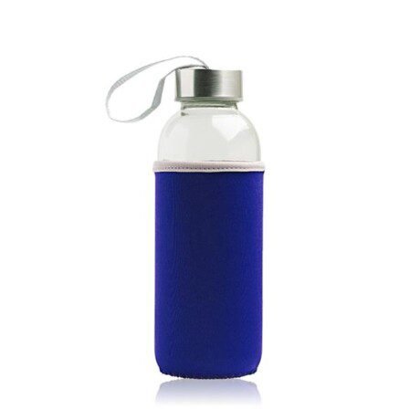 Garrafa em vidro, com tampa em metal e manga em neopreno Neobottle