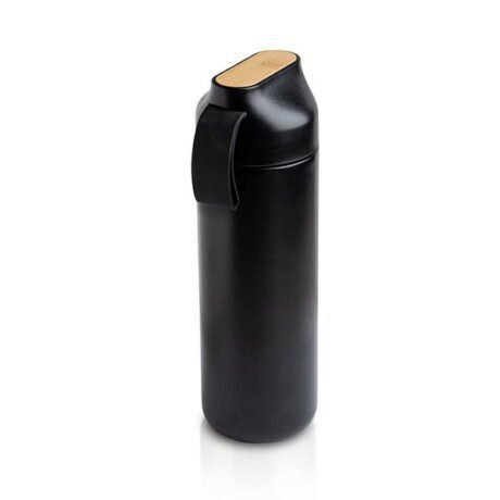 Garrafa térmica 600ml, detalhe em bambu Drinko