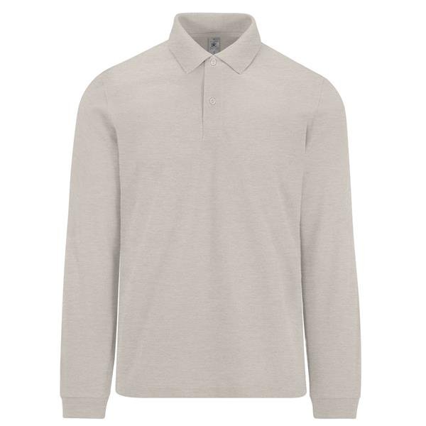 B&C My Polo 210 LSL - Selected Heathers - 100% Algodão Optimium™ (investindo em Better Cotton) My Polo 210 LSL